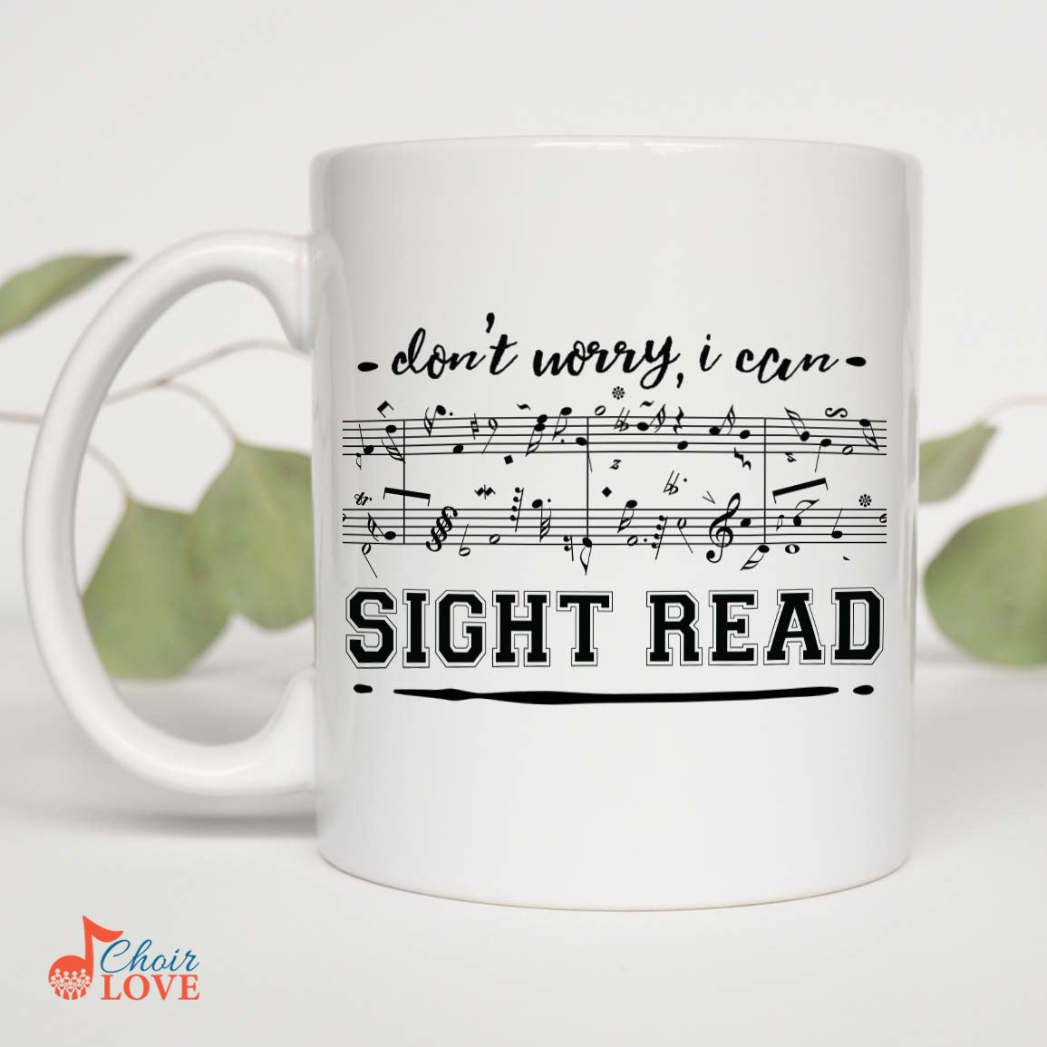 Music Gift, Gifts For Singer, Soloist, Chorister, Choir, Music Teacher, Musician, Don't Worry I Can Sight-Read White Mug