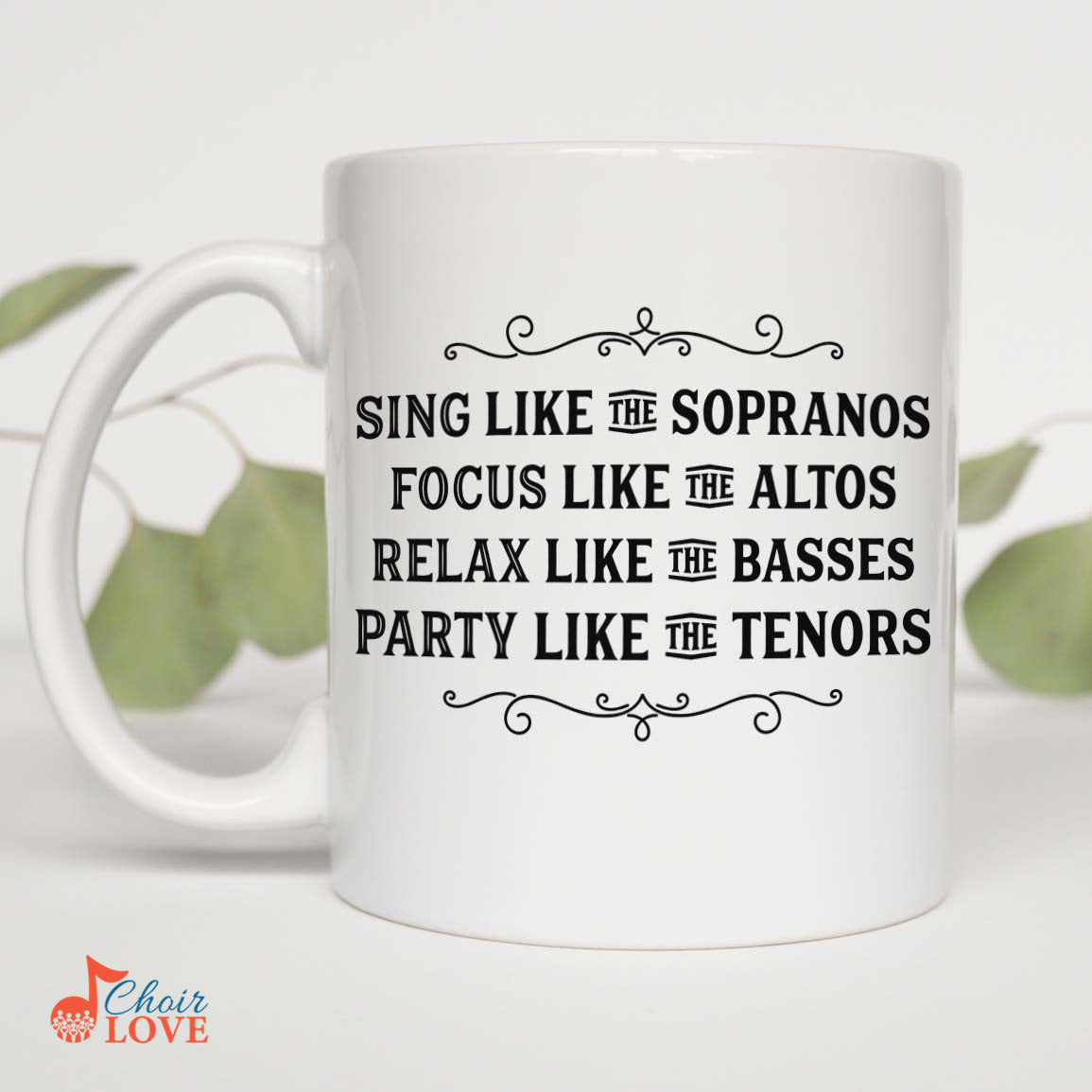 Music Gift, Gifts For Singer, Choir, A Cappella, Musical Theatre, Sing, Focus, Relax And Party Like White Mug