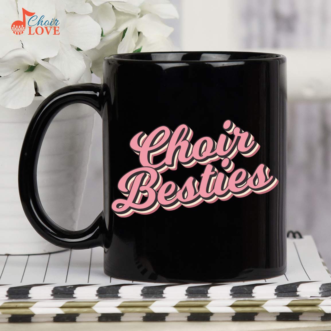 Best Friend Gift, Singers Gift, Gift For Choir, Choir Besties Black Mug