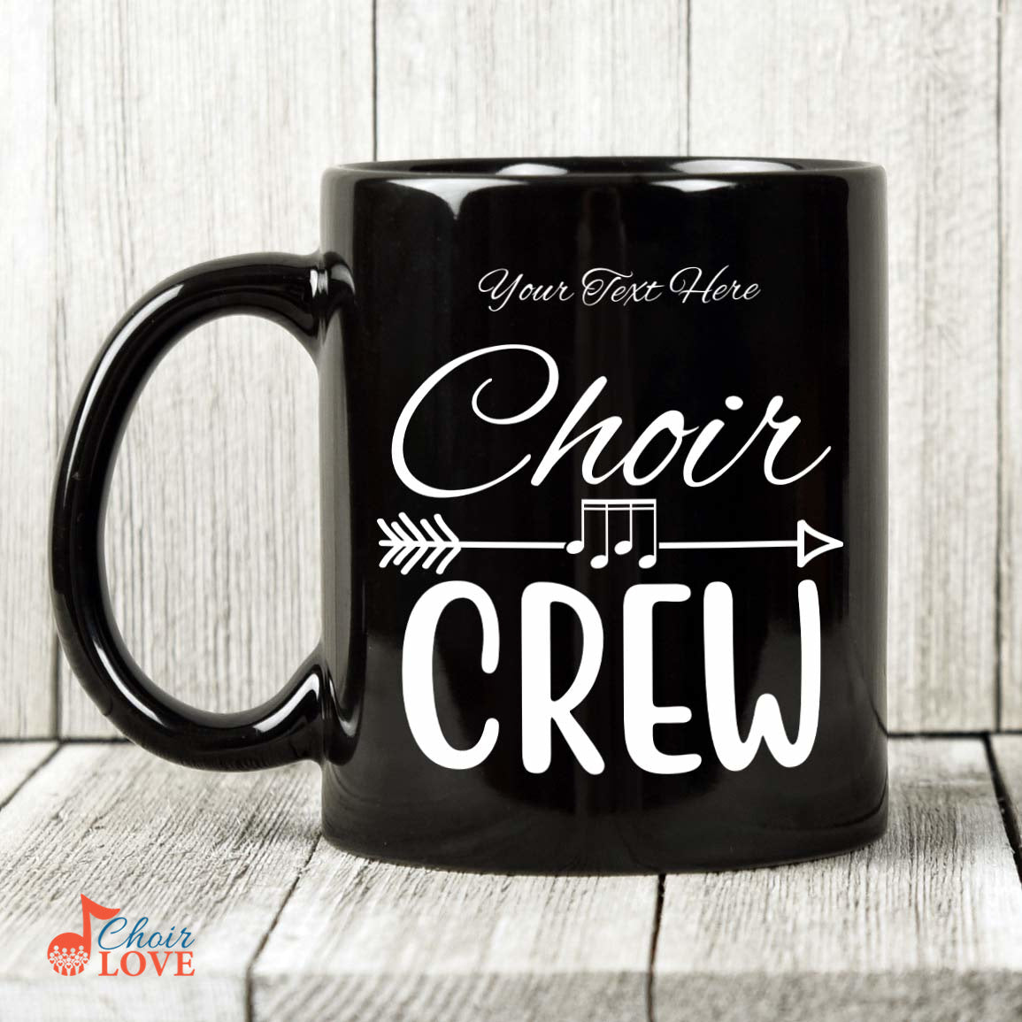 Personalized Music Gift, Gifts For Singer, Choir, Musical Theatre, Chorus, Choir Crew Personalised Black Mug