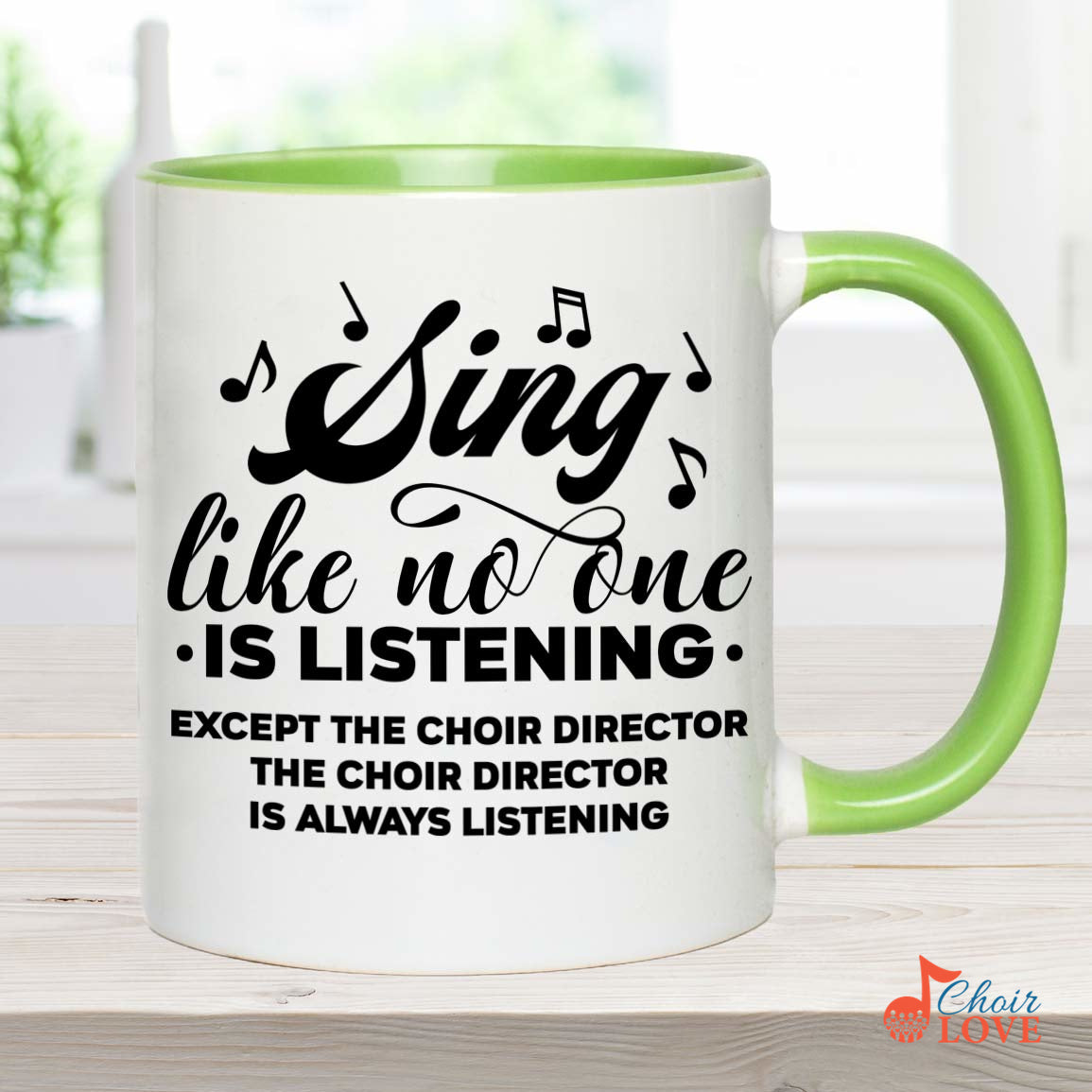 Music Gift, Gifts For Singer, Choir, Musical Theatre, Sing Like No One Is Listening Except The Choir Director Accent Mug