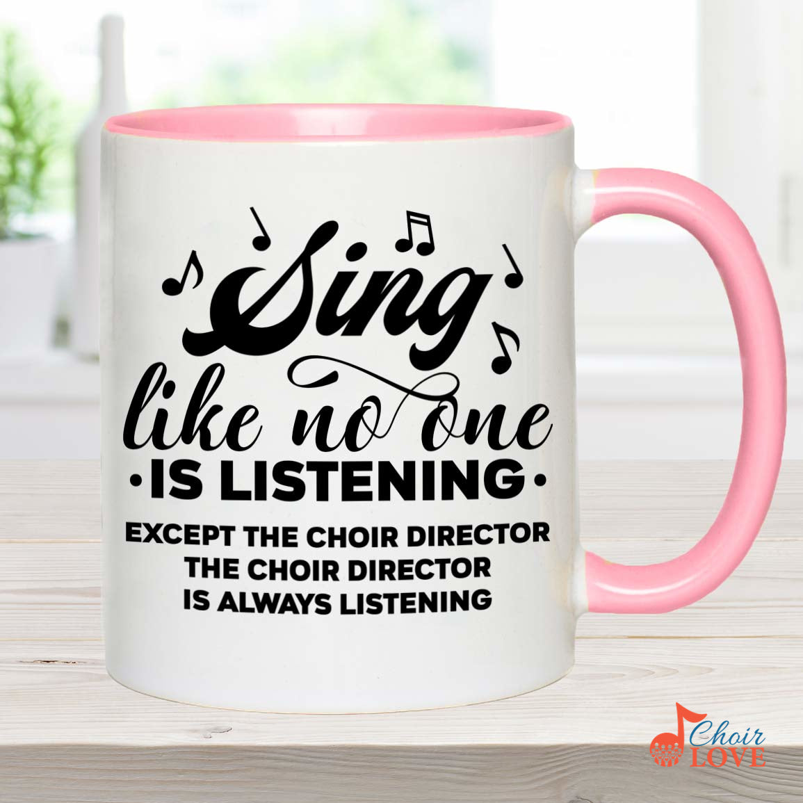 Music Gift, Gifts For Singer, Choir, Musical Theatre, Sing Like No One Is Listening Except The Choir Director Accent Mug