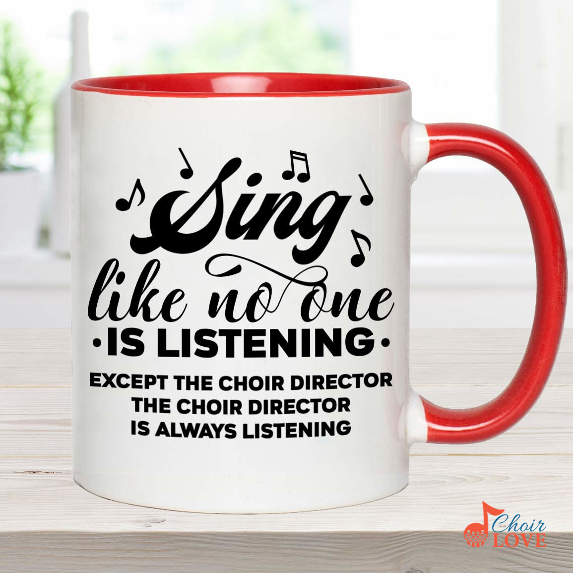 Music Gift, Gifts For Singer, Choir, Musical Theatre, Sing Like No One Is Listening Except The Choir Director Accent Mug