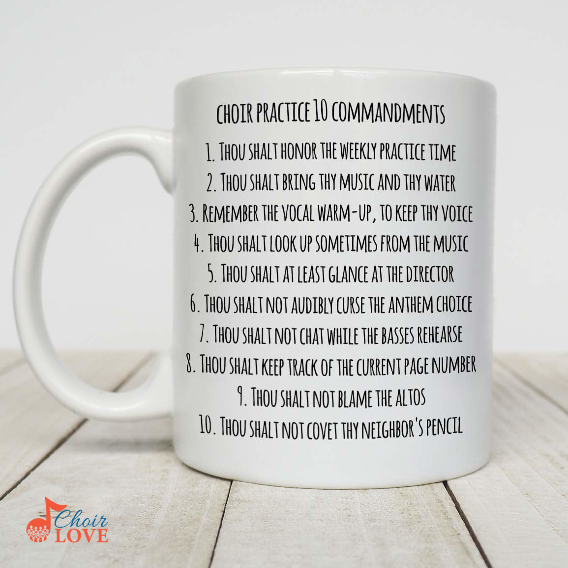 Music Gift, Gifts For Singer, Chorister, Choir, Musical Theatre, Music Mug, Choir Practice 10 Commandments White Mug