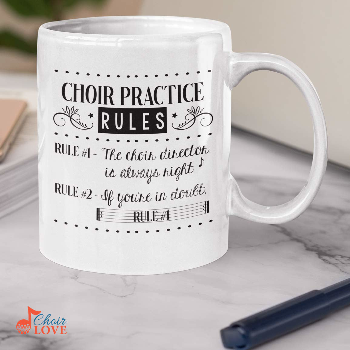 Music Gift, Gifts For Singer, Choir Director, Choir, Musical Theatre, Music Mug, Choir Practice Rules (There's Only 2) White Mug