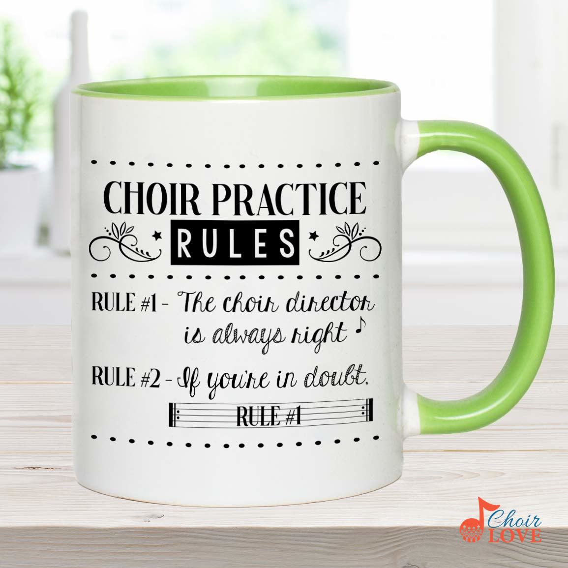 Music Gift, Gifts For Singer, Choir, Musical Theatre, Music Mug, Choir Practice Rules Colorful Accent Mug