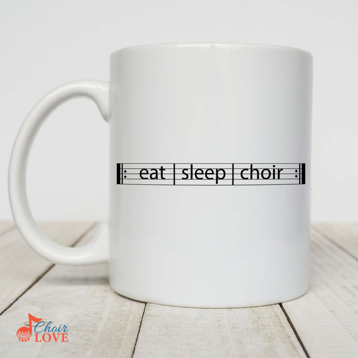 Music Gift, Gifts For Singer, Choir, Chorister, Organist, Musical Theatre, Music Mug, Eat Sleep Choir Repeat White Mug