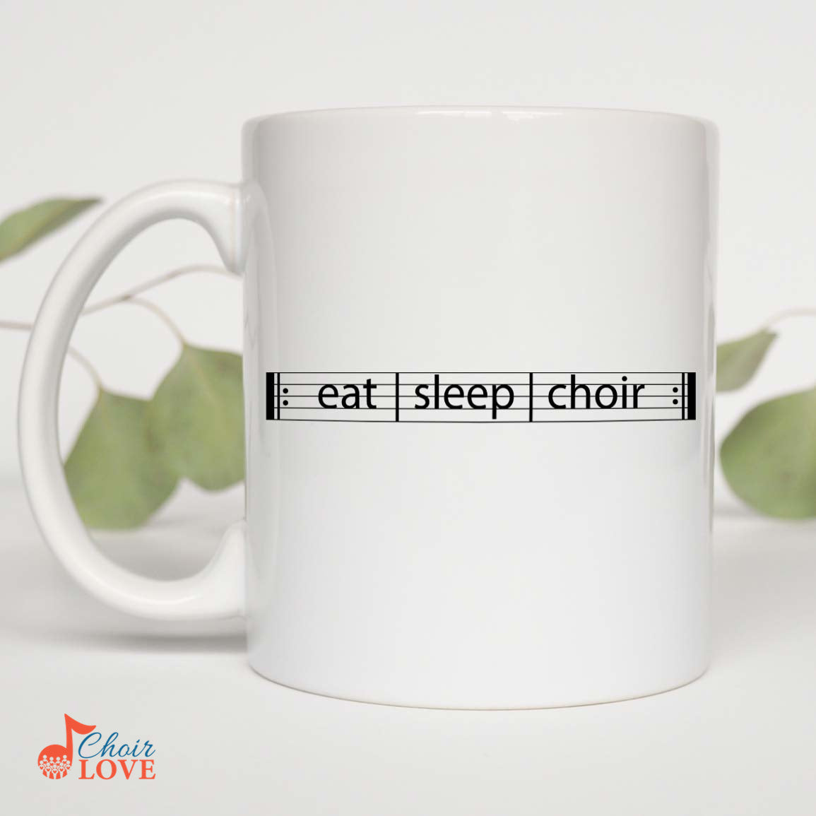 Music Gift, Gifts For Singer, Choir, Chorister, Organist, Musical Theatre, Music Mug, Eat Sleep Choir Repeat White Mug