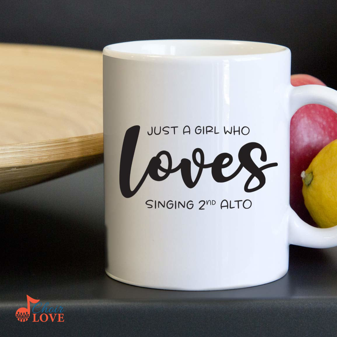 Music Gift, Gifts For Singer, Alto, Choir, Musical Theatre, Just A Girl Who Loves Singing Alto 2 White Mug