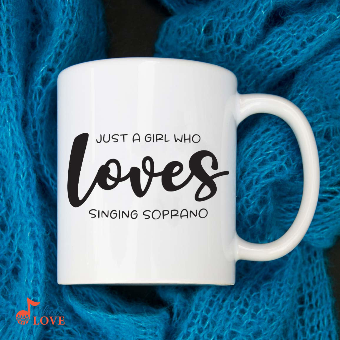 Music Gift, Gifts For Singer, Soprano, Choir, Musical Theatre, Just A Girl Who Loves Singing Soprano White Mug