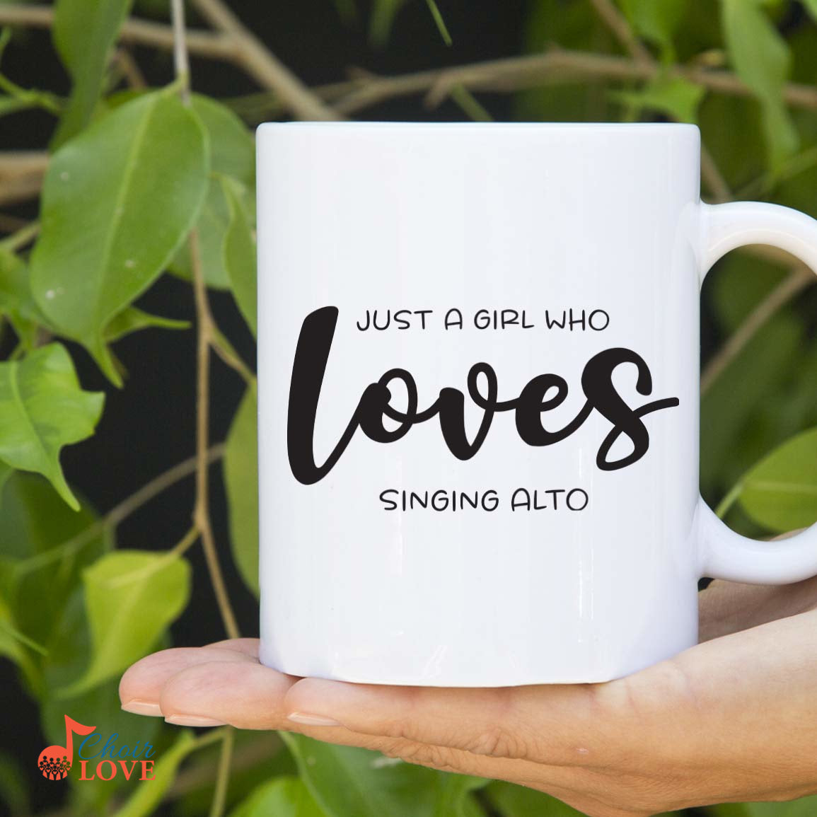 Music Gift, Gifts For Singer, Alto, Choir, Musical Theatre, Just A Girl Who Loves Singing Alto White Mug