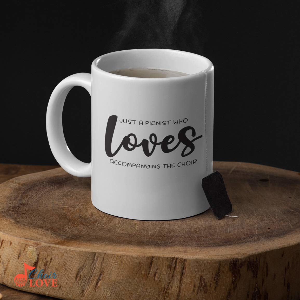 Music Gift, Gifts For Accompanist, Singer, Choir, Musical Theatre, Just A Pianist Who Loves Accompanying The Choir White Mug