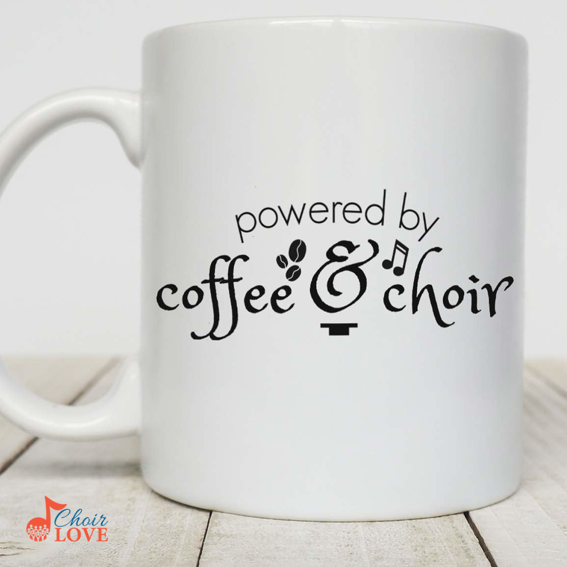 Music Gift, Gifts For Singer, Choir, Choir Director, Musical Theatre, Powered By Coffee And Choir White Mug