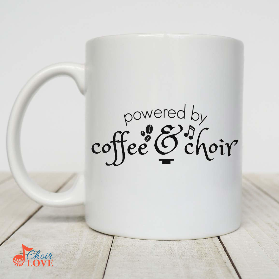 Music Gift, Gifts For Singer, Choir, Choir Director, Musical Theatre, Powered By Coffee And Choir White Mug