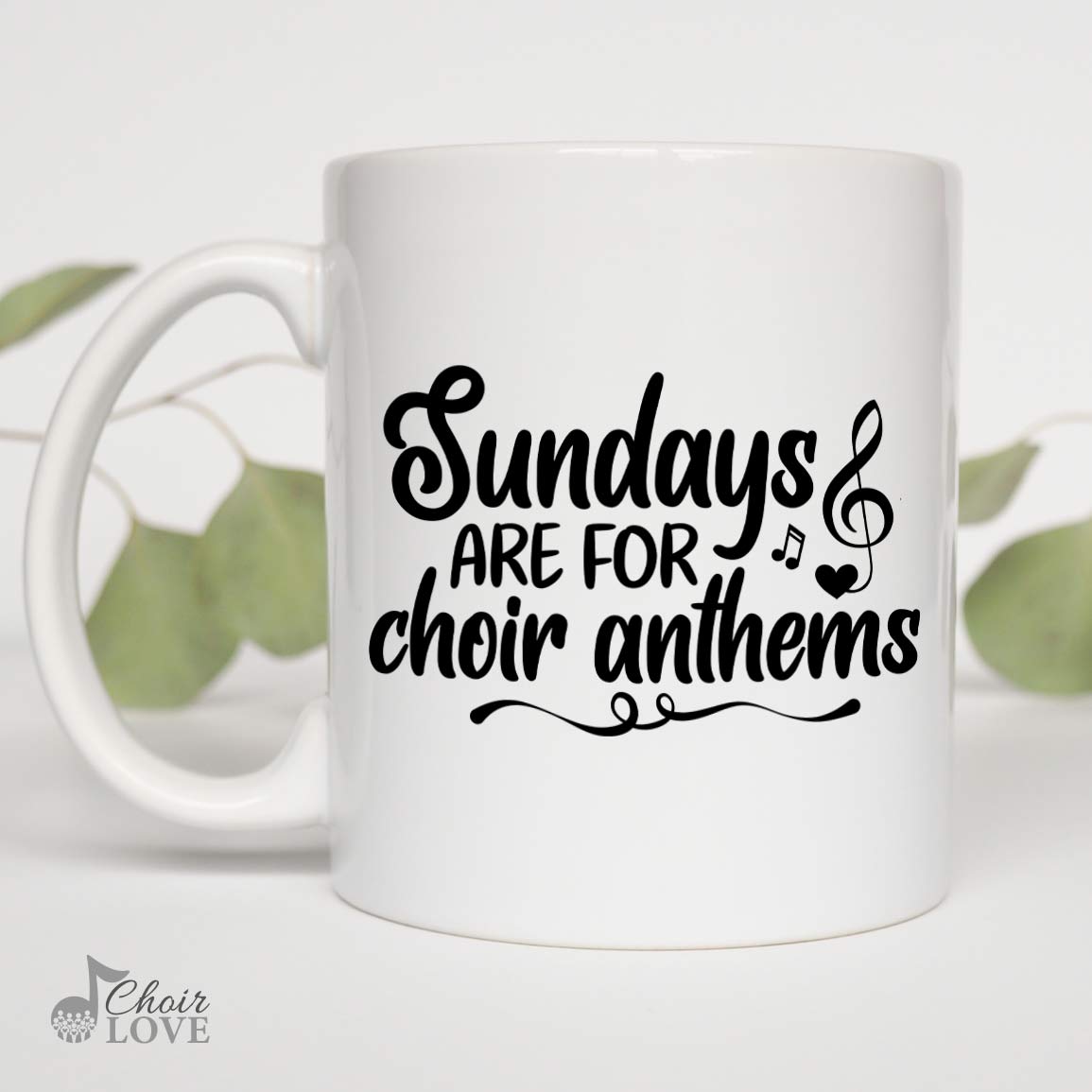 Music Gift, Choir Director Gift, Pianist Gift, Sundays Are For Choir Anthems White Mug