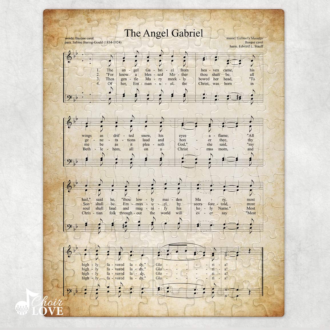 The Angel Gabriel Holiday Jigsaw Puzzle, Christmas Puzzle, Music Gift, Music Education, Fun Choir Gift