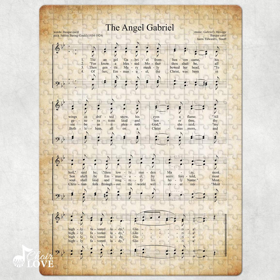 The Angel Gabriel Holiday Jigsaw Puzzle, Christmas Puzzle, Music Gift, Music Education, Fun Choir Gift