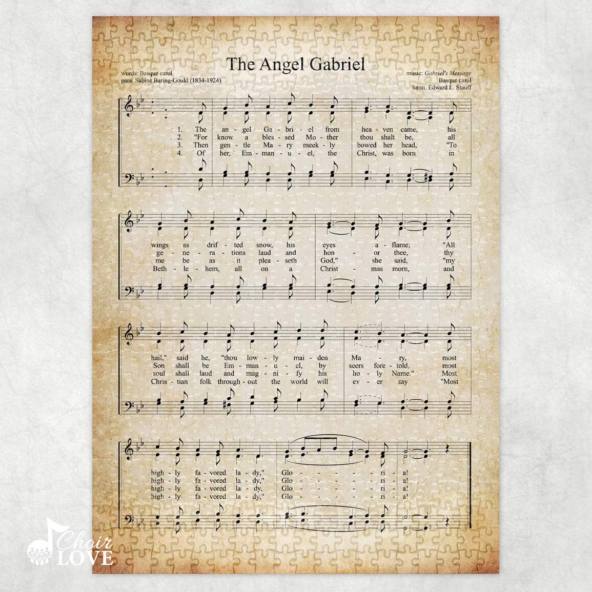 The Angel Gabriel Holiday Jigsaw Puzzle, Christmas Puzzle, Music Gift, Music Education, Fun Choir Gift